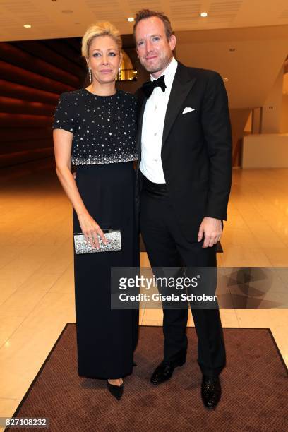 Nadja Swarovski and her husband Rupert Adams attend the 'Aida' premiere during the Salzburg Opera Festival 2017 on August 6, 2017 in Salzburg,...