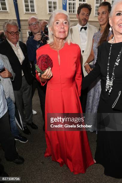 Christiane Hoerbiger attends the 'Aida' premiere during the Salzburg Opera Festival 2017 on August 6, 2017 in Salzburg, Austria.
