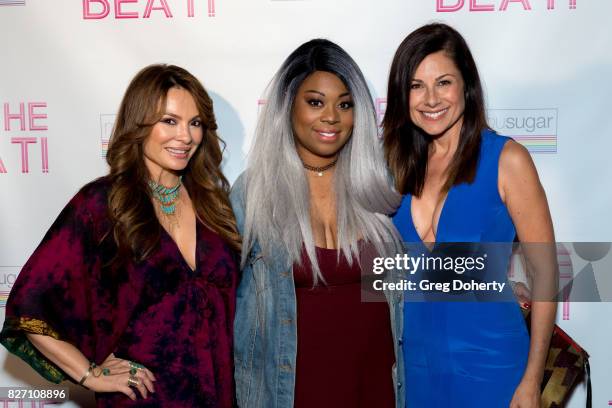 Actress Lily Melgar, Award Winning Makeup Artist Ren Bray and Actress Marie Wilson arrive for the "To The Beat" Special Screening at The Colony...