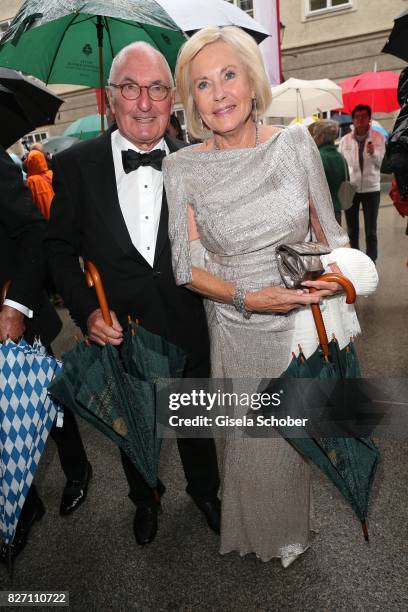 Inge Wrede Lanz and her husband Dr. Peter Lanz attend the 'Aida' premiere during the Salzburg Opera Festival 2017 on August 6, 2017 in Salzburg,...