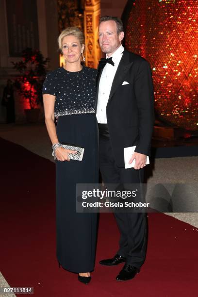 Nadja Swarovski and her husband Rupert Adams attend the 'Aida' premiere during the Salzburg Opera Festival 2017 on August 6, 2017 in Salzburg,...