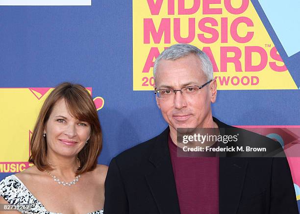 Dr. Drew Pinsky and his wife Susan arrive at the 2008 MTV Video Music Awards at Paramount Pictures Studios on September 7, 2008 in Los Angeles,...