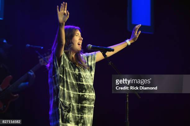 Singer/Songwriter Francesca Battistelli performs during Sam's Place - Music For The Spirit hosted by Steven Curtis Chapman at Ryman Auditorium on...