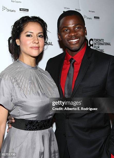 Actor Derek Luke and wife Sophia Luke arrive at the "Miracle At St. Anna" premiere during 2008 Toronto International Film Festival held at The Visa...