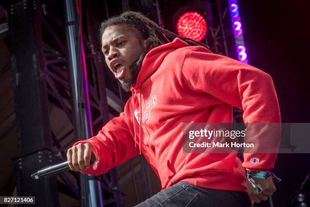 Denzel Curry performs on Day 3 of the Osheaga Music and Art Festival at Parc Jean-Drapeau on August 6, 2017 in Montreal, Canada.