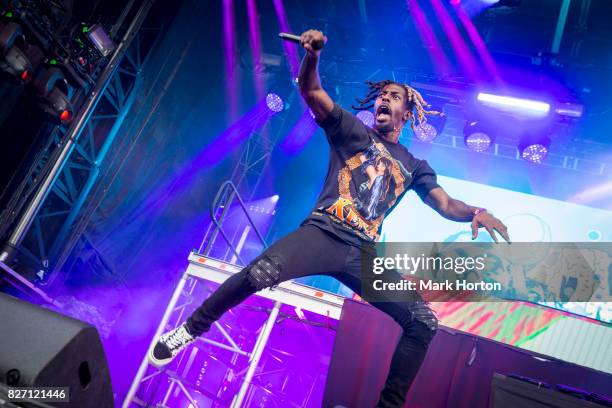 Meechy Darko of Flatbush ZOMBiES performs on Day 3 of the Osheaga Music and Art Festival at Parc Jean-Drapeau on August 6, 2017 in Montreal, Canada.