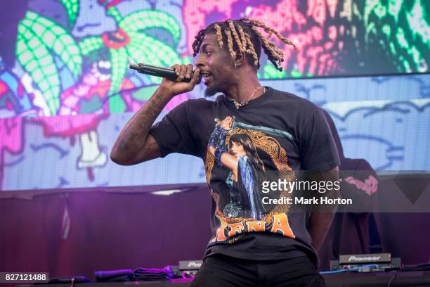 Meechy Darko of Flatbush ZOMBiES performs on Day 3 of the Osheaga Music and Art Festival at Parc Jean-Drapeau on August 6, 2017 in Montreal, Canada.