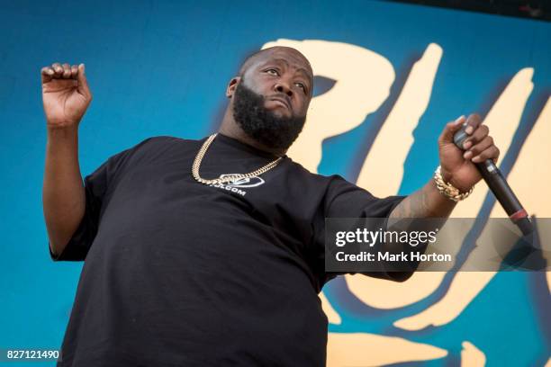 Killer Mike of Run the Jewels performs on Day 3 of the Osheaga Music and Art Festival at Parc Jean-Drapeau on August 6, 2017 in Montreal, Canada.