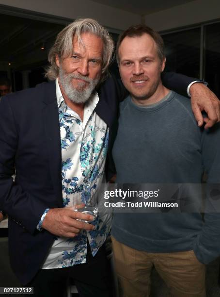 Jeff Bridges and Director Marc Webb attend the after party for a special screening of The Only Living Boy In New York on August 6, 2017 in East...