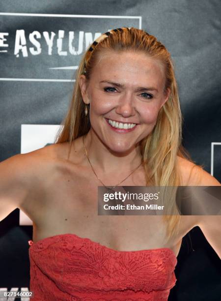 Actress Dominique Swain attends the premiere of "Sharknado 5: Global Swarming" at The LINQ Hotel & Casino on August 6, 2017 in Las Vegas, Nevada.