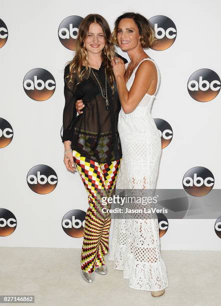 Actress Gabrielle Anwar and daughter Willow Anwar attends the Disney ABC Television Group TCA summer press tour at The Beverly Hilton Hotel on August...