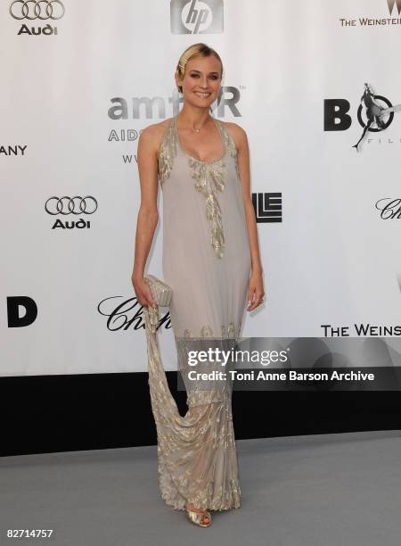 Actress Diane Kruger arrives at amfAR's Cinema Against AIDS 2008 benefit held at Le Moulin de Mougins during the 61st International Cannes Film...