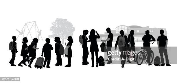 beginning and end of school - young adult stock illustrations