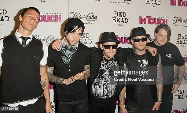 The band Good Charlotte, Dean Butterworth, Billy Martin, Joel Madden, Benji Madden and Paul Thomas attend InTouch Weekly's ICONS+IDOLS Post-VMA...