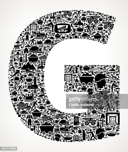 letter g mining industry vector graphic - digging hole stock illustrations
