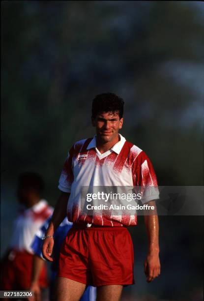 Zinedine Zidane of As Cannes during the friendly match between As Cannes and As Monaco on July 5th 1991 Photo by Alain Gadoffre / Onze / Icon Sport