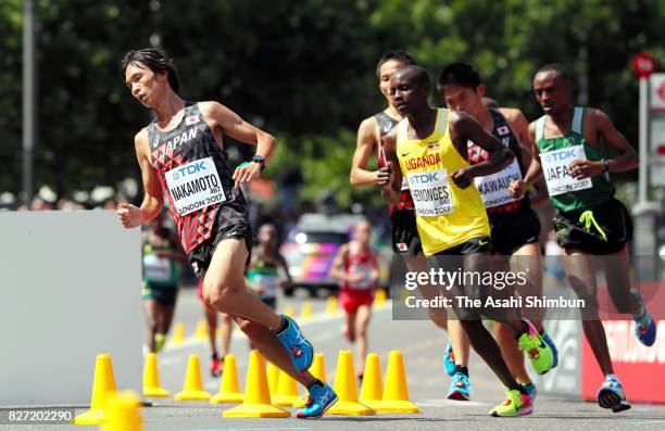 Kentaro Nakamoto of Japan compete in the Men's marathon during day three of the 16th IAAF World Athletics Championships London 2017 on August 6, 2017...