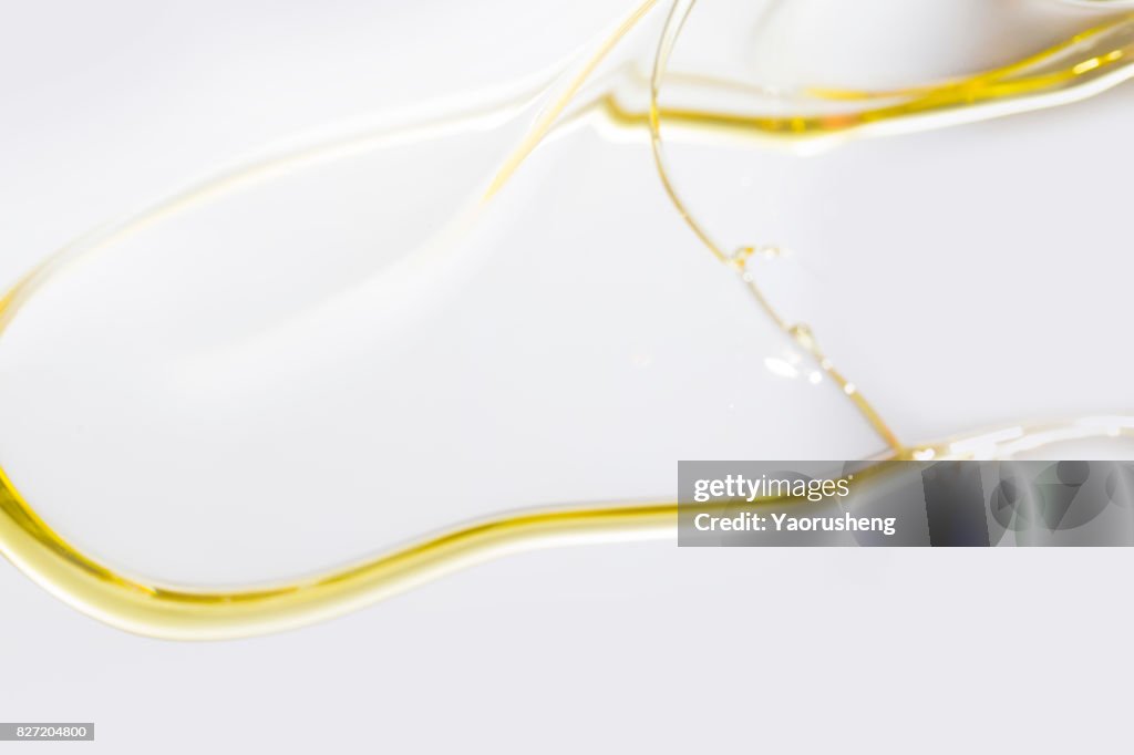 Active oil splash in white background