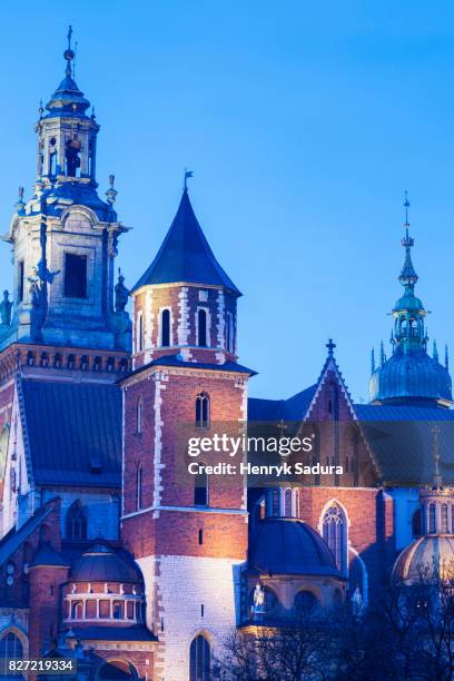 wawel cathedral during christmas - wawel castle stock pictures, royalty-free photos & images