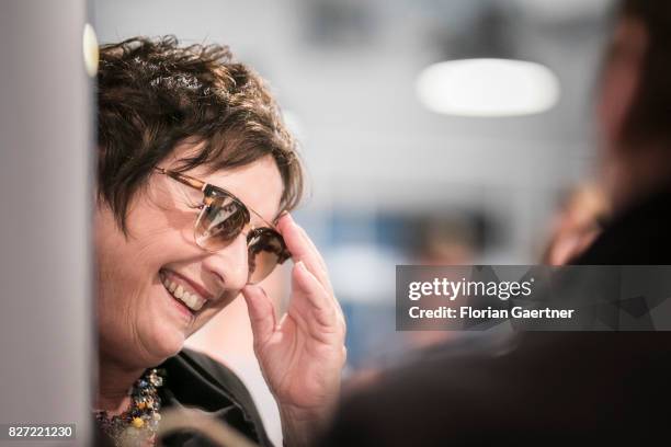 Brigitte Zypries, German Minister for Economics and Energy, is pictured during her visit at the 'Weiberwirtschaft', a cooperative society for woman...