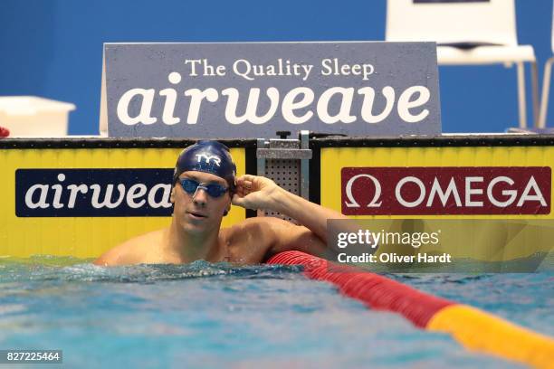 Tom Shields of United States of America compete in the Men's 200m butterfly race during day two of the FINA Airweave Swimming World Cup Berlin 2017...