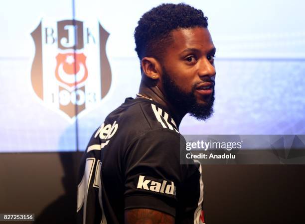 Besiktas' new transfer Jeremain Lens poses for a photo during a signing ceremony at Vodafone Park in Istanbul, Turkey on August 07, 2017.
