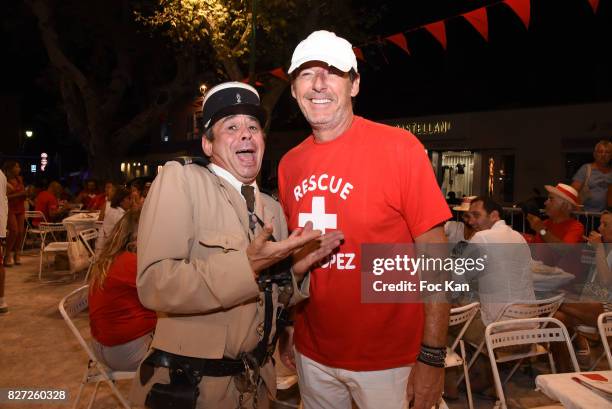 Jean Luc Reichman and Comedian Patrick Chagnaud known as Le Gendarme de Saint Tropez attend the AJILA Sauvez le coeur des femmes Petanque Auction...