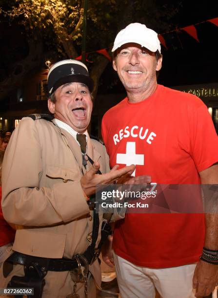 Jean Luc Reichman and Comedian Patrick Chagnaud known as Le Gendarme de Saint Tropez attend the AJILA Sauvez le coeur des femmes Petanque Auction...