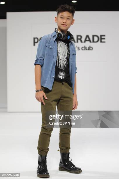 Alden greets the audience from the runway for collection during petitePARADE at Children's Club at Jacob Javitz Center on August 6, 2017 in New York...