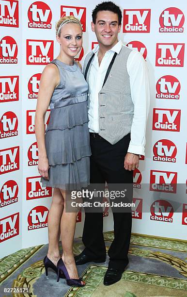 Kevin Sacre and guest arrives at the TV Quick and TV Choice Awards at the Dorchester on September 8, 2008 in London, England.
