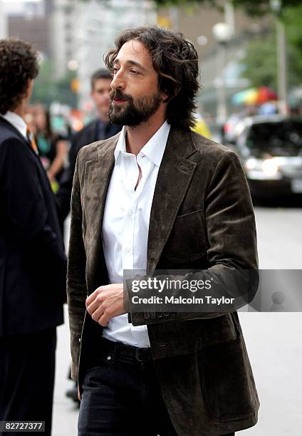 Actor Adrien Brody arrives at the "Nothing But The Truth" premiere during the 2008 Toronto International Film Festival held at the The Supper Club on...