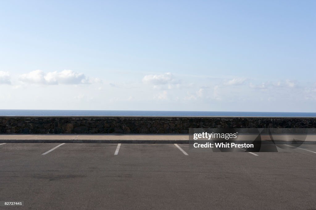 Parking spaces overlooking ocean.