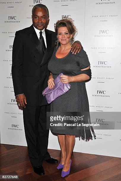 Tony Parker Sr. And Pamela Parker attend the IWC Schaffhausen Party at the Park Hyatt Paris Vendome on september 08, 2008 in Paris, France.