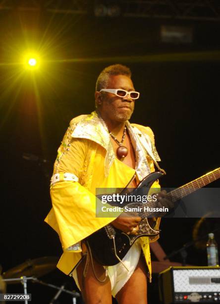 Garry "Starchild" Shider of Funkadlic performs on day 3 of Bestival on September 7, 2008 in the Isle of Wight, England.