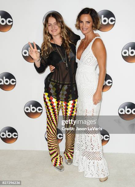 Actress Gabrielle Anwar and daughter Willow Anwar attends the Disney ABC Television Group TCA summer press tour at The Beverly Hilton Hotel on August...