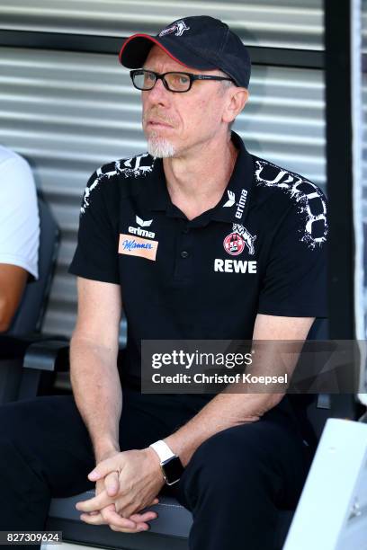 Head coach Peter Stger of Koeln looks on prior to the preseason friendly match between TSV Steinbach and 1. FC Koeln at Sibre-Sportzentrum Haarwasen...