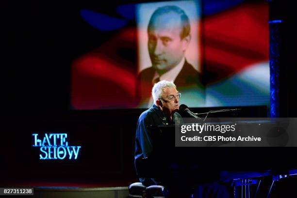 The Late Show with Stephen Colbert and guest Randy Newman during Tuesday's August 1, 2017 show.