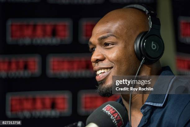 Jon "Bones" Jones visits "Sway in the Morning" hosted by SiriusXM's Sway Calloway on Eminem's Shade 45 at SiriusXM Studios on August 7, 2017 in New...