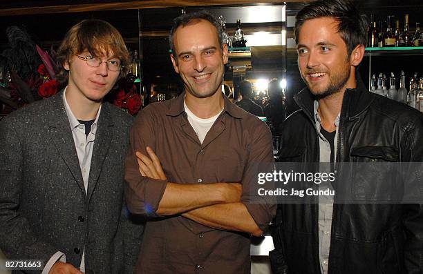 Actor Paul Dana, Jim Wilson and Justin Chatwin attend the "Gigantic" premiere after party during the 2008 Toronto International Film Festival held at...