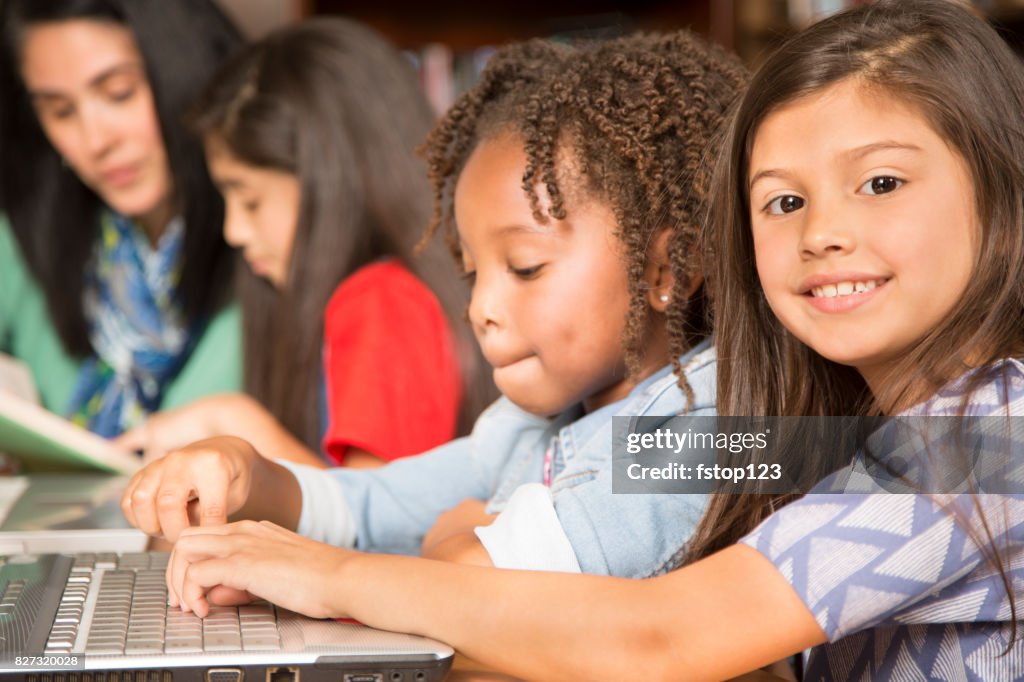 Elementary Computer Program Elementaryage Children Learn Computer Coding In School High-Res Stock ...
