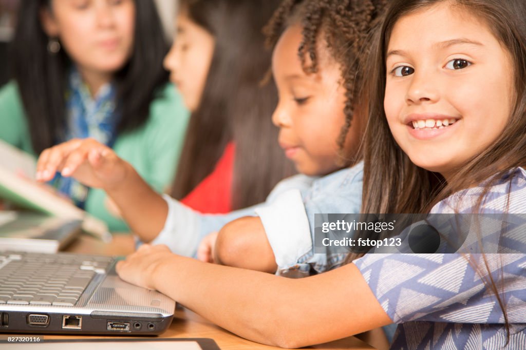 Elementaryage Children Learn Computer Coding In School High-Res Stock ...