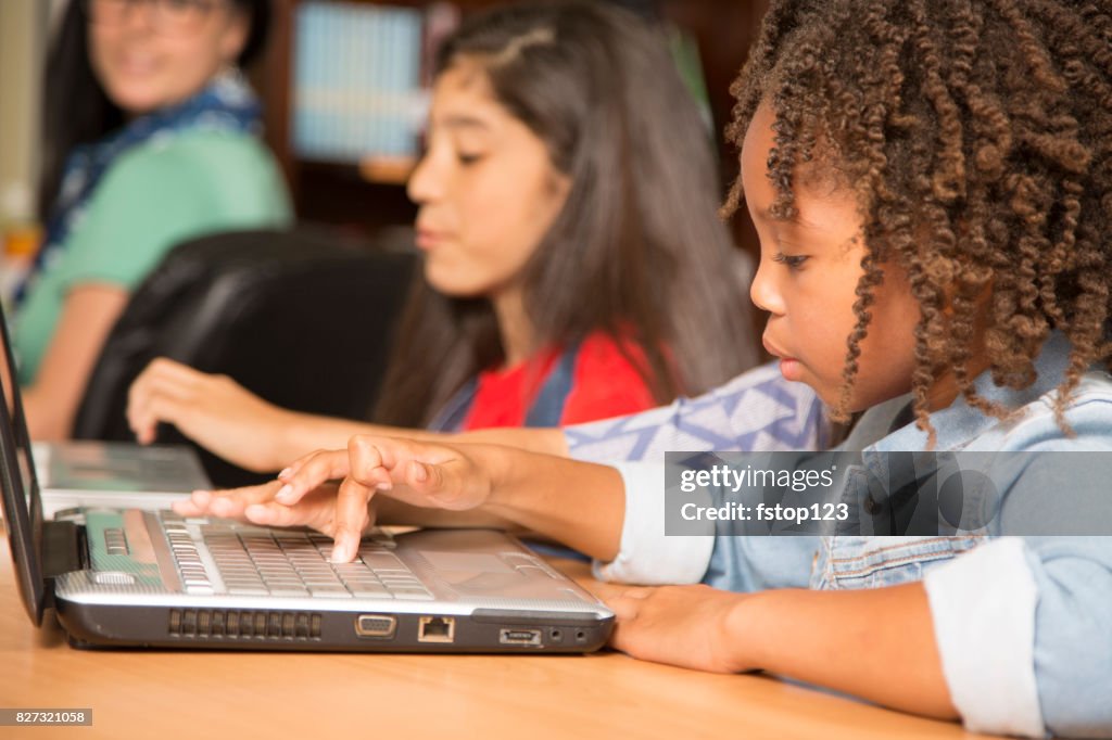 Computer Coding Children Elementaryage Children Learn Computer Coding In School High-Res Stock ...