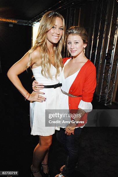 Lauren Conrad and Lo Bosworth attend The Lauren Conrad "Homecoming Fashion Show" at Irvine Spectrum Center on September 8, 2008 in Los Angeles,...