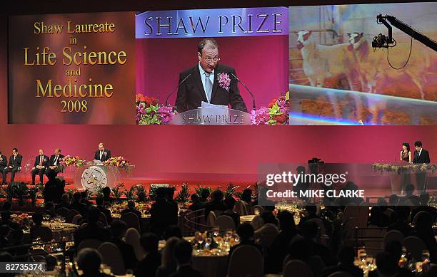 British scientist Keith Campbell speaks at the Shaw Prize award presentation ceremony in Hong Kong on September 9, 2008. The groundbreaking...