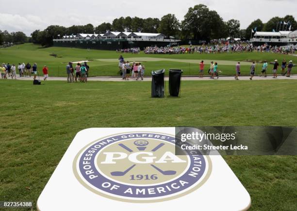 General view is seen during a practice round prior to the 2017 PGA Championship at Quail Hollow Club on August 7, 2017 in Charlotte, North Carolina.