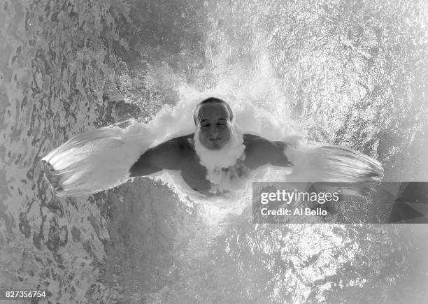 Jonathan Suckow of Switzerland competes during the Mens 1M Springboard Diving, preliminary round on day one of the Budapest 2017 FINA World...