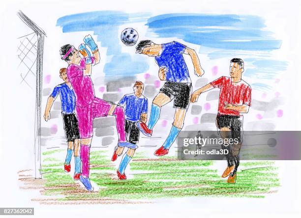 the goalkeeper - soccer goalkeeper stock illustrations