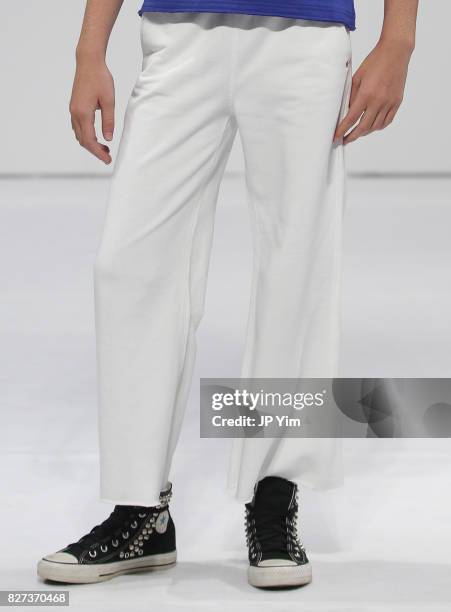 Young model walks the runway for Diesel Kid collection during petitePARADE at Children's Club at Jacob Javitz Center on August 7, 2017 in New York...