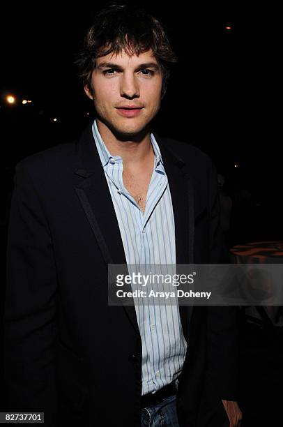 Actor Ashton Kutcher attends the TechCrunch 50 Conference 2008 VIP dinner party at the San Francisco Design Center on September 8, 2008 in San...
