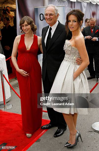 Actress Vera Farmiga, actor Alan Alda and actress Kate Beckinsale attend the Nothing But The Truth film premiere held at the Ray Thompson Hall during...